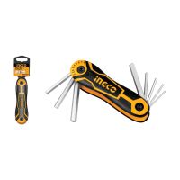 INGCO ประแจหกเหลี่ยม แบบตลับ 8 ตัวชุด Hex Key ตลับกุญแจหกเหลี่ยม