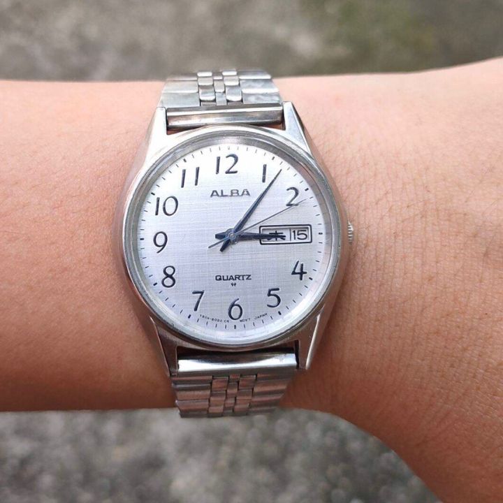 Đồng hồ nam Alba Seiko nhật bản, mặt tia cực đẹp, size 38mm, dây khóa thép  không rỉ zin, độ mới cao 95% 