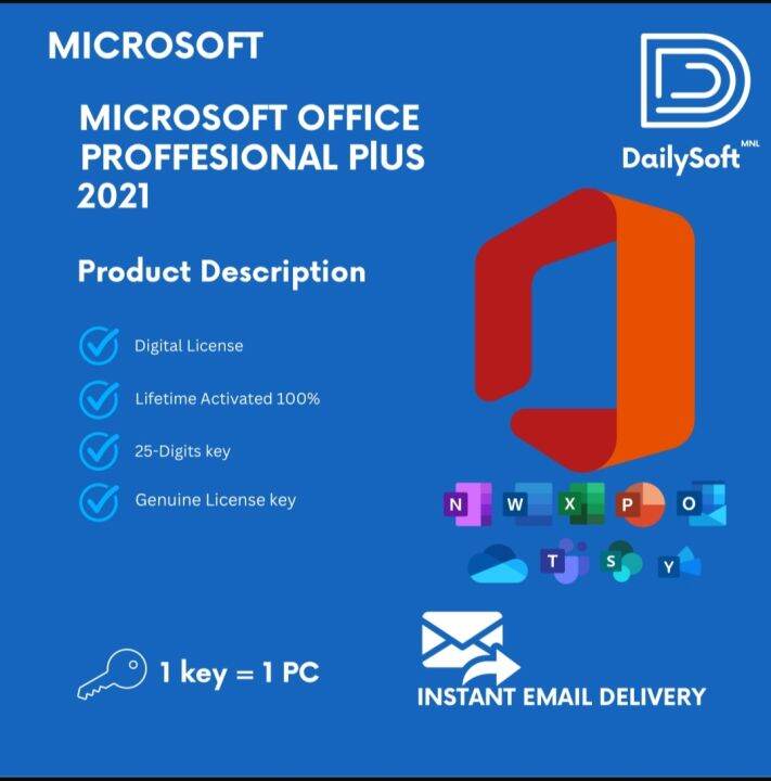 Office Pro plus 2021 Product key/ Office 2019 / Office 365 Random acct