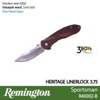 มีดเรมิงตัน HERITAGE LINERLOCK 3.75 R40002B มีดพับด้ามเล็ก ด้ามจับไม้แท้ ใบมีด 420J2 สามารถเปิดได้ด้วยมือเดียว