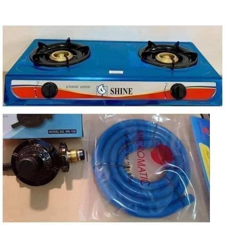 SHINE DOUBLE BURNER STOVE WITH HOSE & REGULATOR Lazada PH