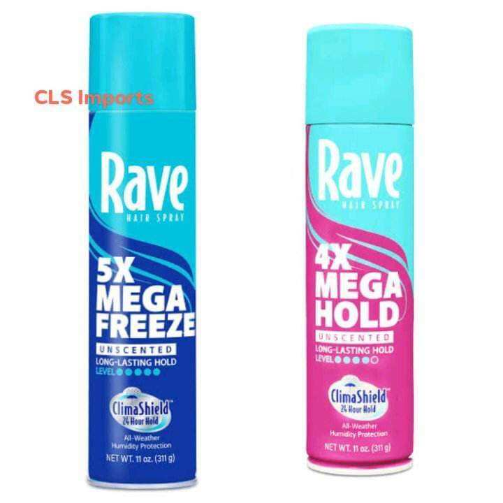 Rave Hair Spray 5x Mega Freeze And 4x Mega Hold Unscented 311g   S56e21e0032bc4eb3846ee86cf38747bba  720x720q80 