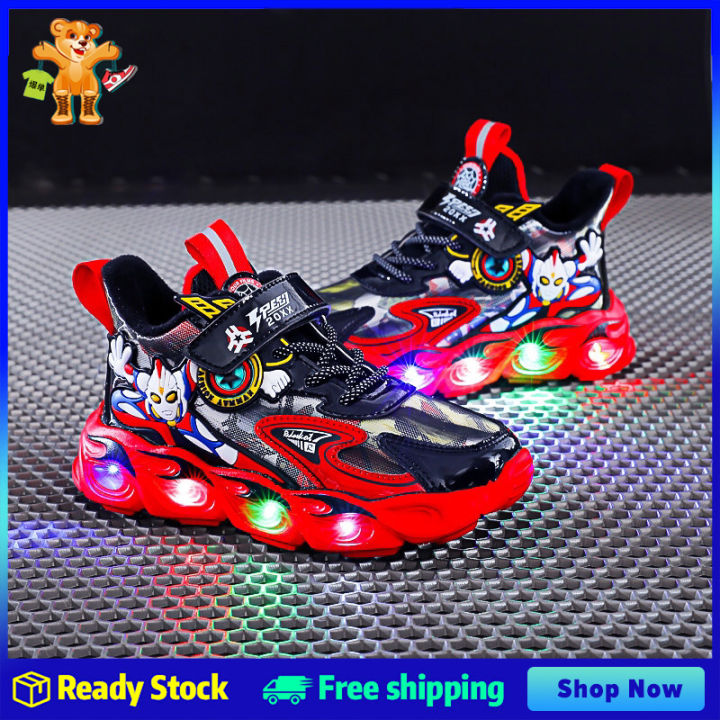 Children LED Ultraman Sneakers Shoes for Kids Girls Boys Classic ...