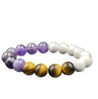 Goodluck, protection and love bracelet (amethyst, tiger and howlite)