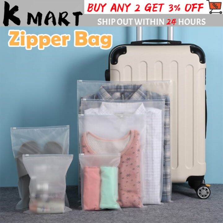 Frosted Zipper Bag Underwear Clothes Shoe Storage Waterproof Mildew