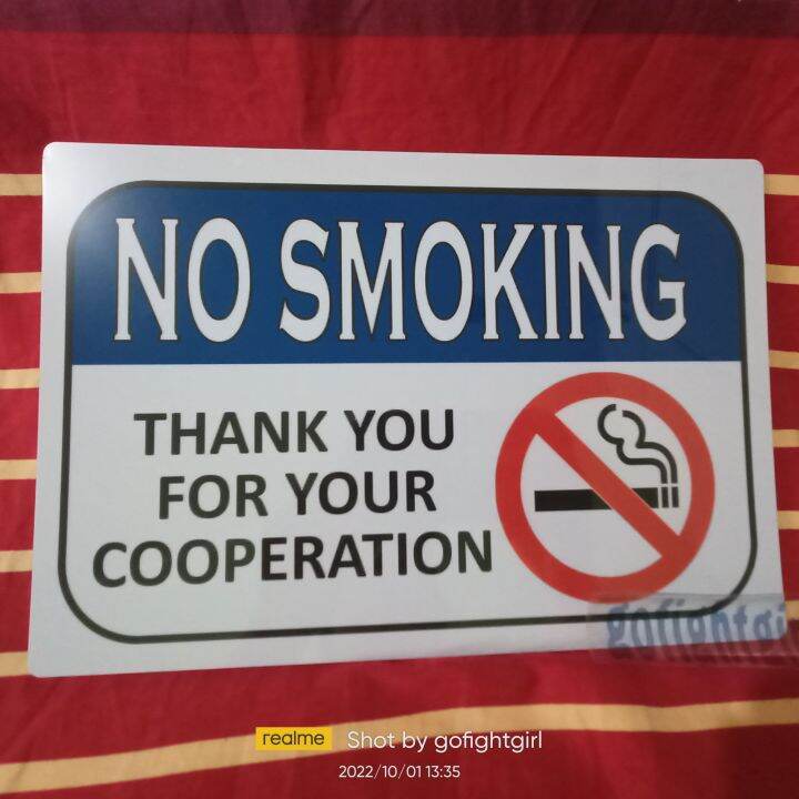 NO SMOKING blue Signage A4 Size PVC (Hard Plastic) Lazada PH