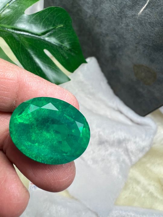 มรกต-very-fine-lab-made-พลอย-columbia-โคลัมเบีย-green-doublet-emerald-24x18-มม-mm-31-กะรัต-1เม็ด-carats-พลอยสั่งเคราะเนื้อแข็ง