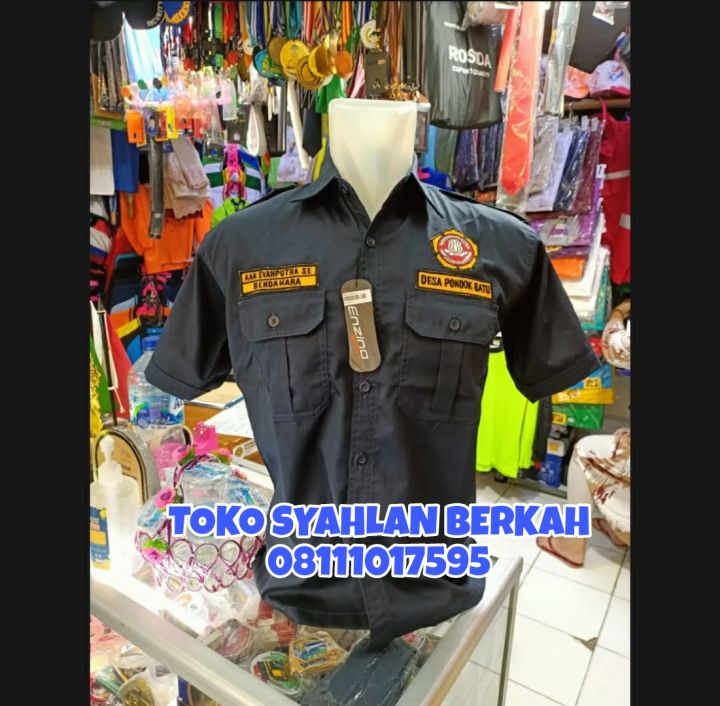 Kemeja Karang Taruna Warna Biru Dongker Tangan Pendek Lazada Indonesia 7365