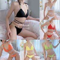 ?[พร้อมส่ง] Peony ?? Bikini สายแต่งอะไหล่โซ่หรูหรามาก