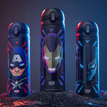 Disney Spiderman Hulk Anime Water Bottle iron Man toy for Boys Cartoon  Plastic Drinking Cups Children