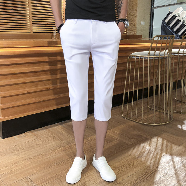 IELGY shorts men's seven-point loose large-size linen casual wide-leg beach  thin pants | Lazada
