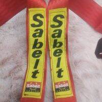 เข็มขัดรถแต่ง เบลแต่งสีแดง sabelt เบลแต่ง2จุด ราคาต่อข้าง