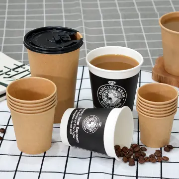 50 Pcs Bamboo Fiber Office Disposable Cups Coffee Cup Thick Milk Tea Cups 