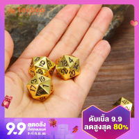 ลูกเต๋าโลหะหลายด้านแบบแข็งพื้นผิว D20เกมกระดาน COC เกมวิ่งกลุ่มมังกรและดันเจี้ยนลูกเต๋าตัวเลขสีทอง