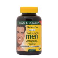 NaturesPlus Source of Life Men Multi Vitamin and Mineral Supplement with Whole Food Concentrates Iron-Free 120 Tablets Matchy