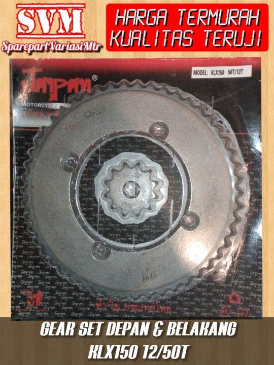 GEAR GIR SET KLX 150 KLX150 UKURAN 50T 45T GEAR DEPAN BELAKANG KLX 150