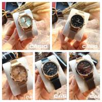 นาฬิกาผู้หญิง casio สเเตนเลส สายลวดเเม่เหล็กเเบบใหม่ พับใส่สบายไม่ต้องตัดสาย มีหลายสีหลายเเบบให้เลือก