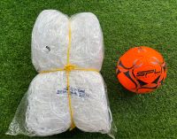 ตาข่ายโกฟุตบอลมาตรฐาน 11 คน บรรจุ 1 คู่ แถมฟรีลูกฟุตบอล SPL เบอร์ 5 1 ลูก / Sport Land Football Goal Net ขนาด 7.41x2.44x2.00m x 2.0mm Made in Thailand ผลิตในประเทศไทย