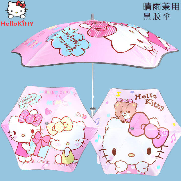 Hello Kitty Children's Umbrella Girls Black Rubber All-Weather Umbrella ...