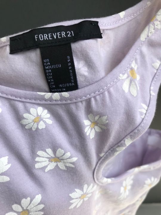 forever21-เสื้อกล้ามครอปสีพาสเทลลายดอกไม้