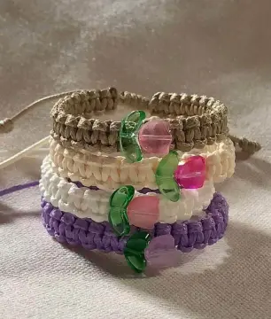 Colorful Tulip Acrylic Hand String Bracelet, Elastic Rope Bracelet - Temu