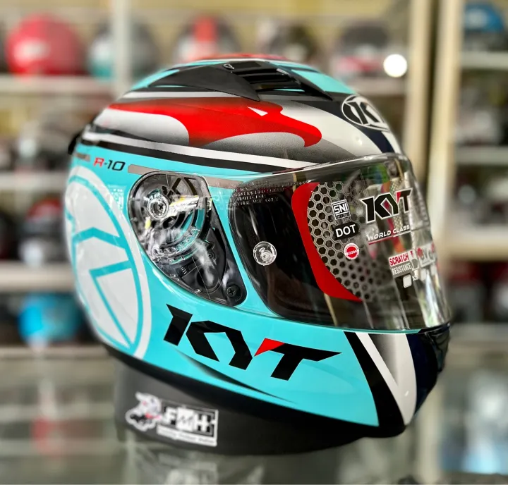 HELM KYT R10 AQUAMARINE HELM FULL FACE ORIGINAL KYT Lazada Indonesia