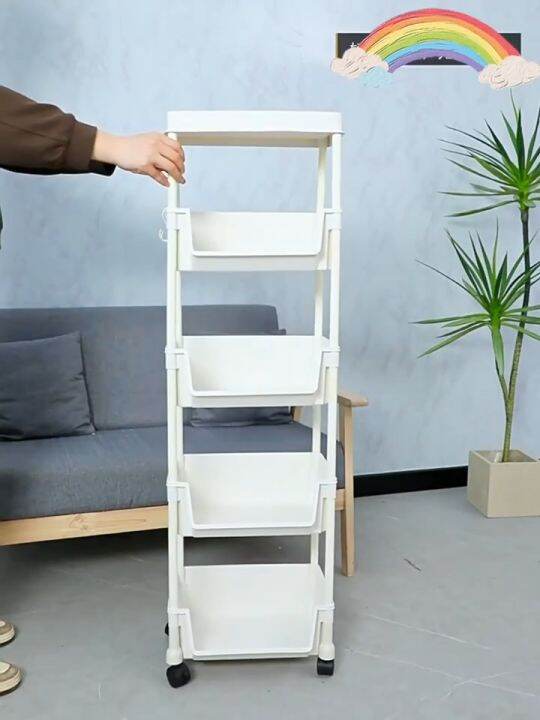 AVINAS 4 Layer Book Shelf Under The Table Trolley Cart Moving Rack