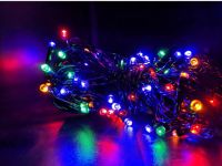 ไฟประดับ RGB ตกแต่ง LED 100ดวง สายเขียว 8 เมตร สีสลับ 1ชุด ทนเเดด ทนฝน