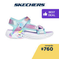 Skechers สเก็ตเชอร์ส รองเท้าแตะเด็กผู้หญิง Girls S-Lights Unicorn Dreams Explorer Majestic Bliss Sandals - 302682L-PRMT Lights, Magical Collection, Thematic