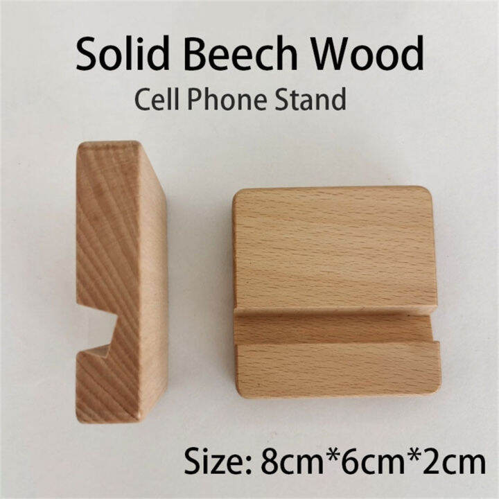 Portable Mini Solid Beech Wood Desktop Phone Stand Holder for Cell