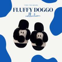 รองเท้าสลิปเปอร์ขนปุย รุ่น Fluffy Doggo (Open toes)