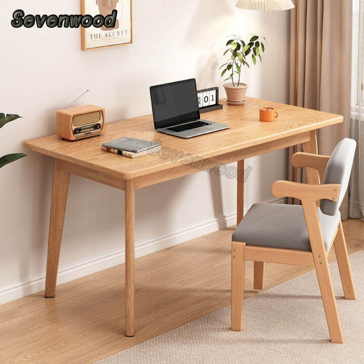Sevenwood wooden desk study table for student office working table set
