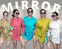 ?ป้าย MiRRoRSiSTER 10528.3 เสื้อเชิ้ตทรงสวยเท่ห์ มีดีเทลแต่งระบาย