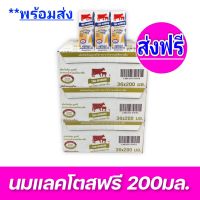 [ส่งฟรี]x3ลัง Exp.01/04/2024 Thai Denmark Lactosetree นมวัวแดง แลคโตสฟรี  ขนาด 200มล. (ยกลัง x3ลัง รวม : 108 กล่อง )