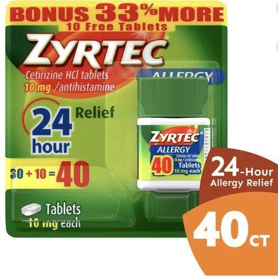 Zyrtec 24 Hour Allergy Relief Tablets, 40 Count Bonus Pack | Lazada PH