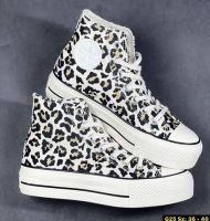 Converse All Star LEOPARD (Size36-40) หุ้มข้อ ผ้าลายเสือ พื้นสูงกว่าปกติ