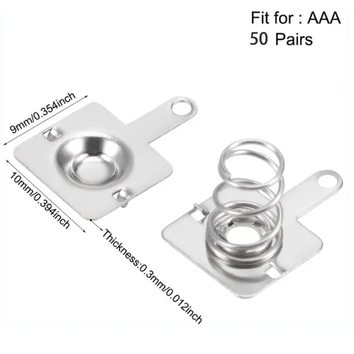 50 Pairs AAA Battery Spring Plate Batteries Metal PositiveNegative