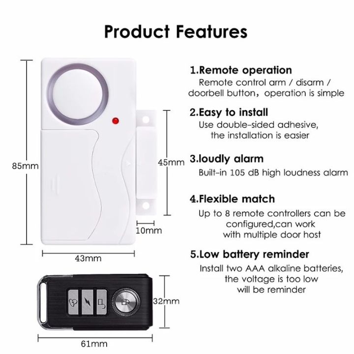 สัญญาณกันขโมยไร้สาย-เตือนภัยบ้าน-security-door-window-wireless-alarm