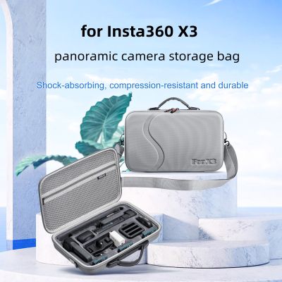 STARTRC Portable Shoulder Bag for Insta360 One X3 Accessories Storage Bag PU Waterproof Handbag Sport Camera Carrying Case Gray