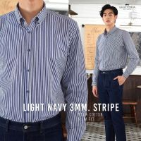 Shirtoria- Cotton ลาย 3 MM. Stripe เสื้อเชิ้ตแขนยาว