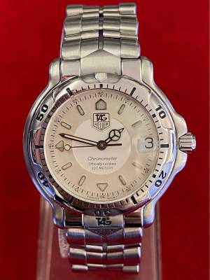 TAG HEUER Chronometer Officially certified 200 m Automatic ตัวเรือนสแตนเลส นาฬิกาผู้ชาย มือสองของแท้