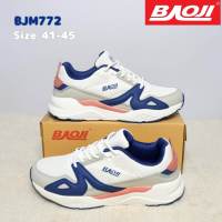 รองเท้าผ้าใบผู้ชาย รองเท้าผ้าใบBAOJIรุ่น BJM772 [ลิขสิทธิ์แท้] สีครีมกรมSize41-45 รองเท้าลำลองรองเท้ากีฬา