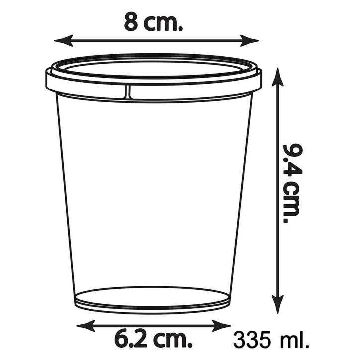 20-ใบ-กระปุกพลาสติกใส่อาหาร-ขนาด-335-ml-ฝาปิด