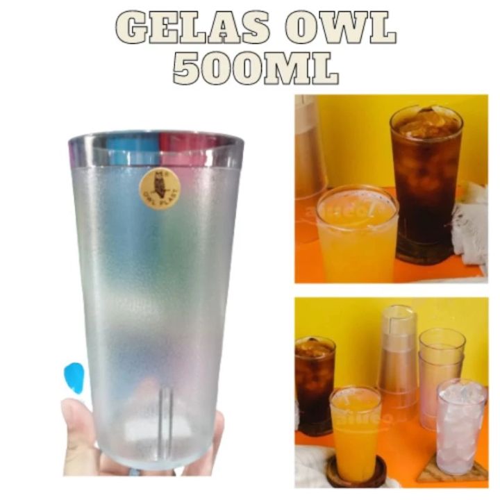 Gelas Akrilik Owl 500ml Gelas Plastik Anti Pecah Gelas Minum Bening 1pcs Lazada Indonesia 8804