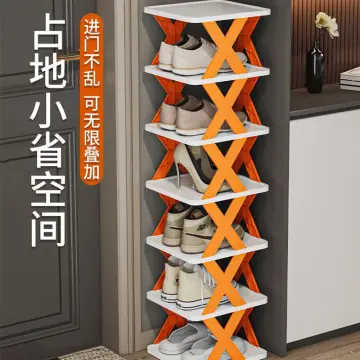 Household Storage Artifact Multi-Layer Shoe Storage Rack Space Saving  Economical Home Narrow Door Corner Seam Door Shoe Cabinet