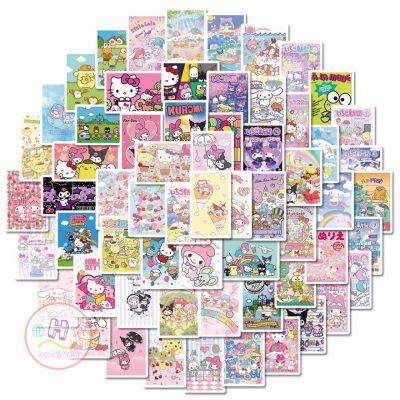 Sticker สติ๊กเกอร์ sanrio H 219 ซานริโอ้ 62ชิ้น hello kitty mymelody มายเมโลดี้ kuromi มายเม เมโลดี้ คิดตี้ คุโรมิ คิตตี้