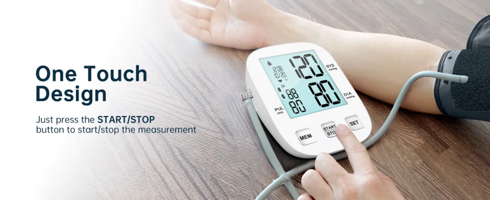HealthTree Rechargeable Blood Pressure Monitor Sphygmomanometer Electronic BP  Cuff LCD Screen Upper Arm Heart Beat Monitor - AliExpress