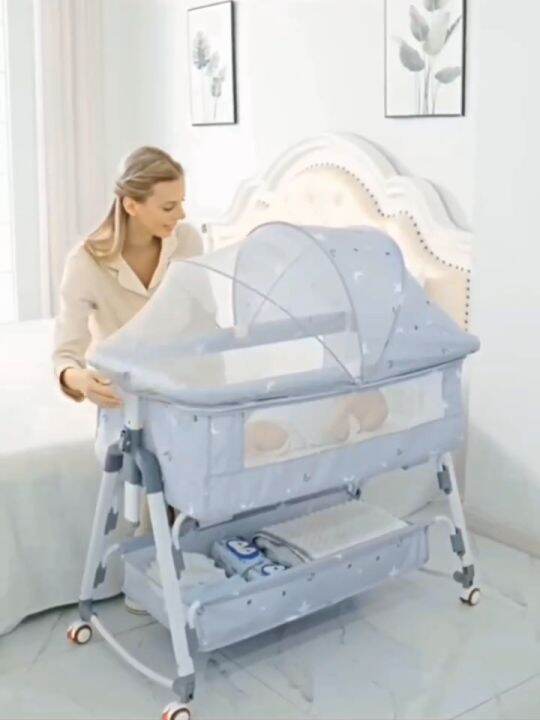 Crib For Baby Liftable Baby Rocker Bed Multifunctional Mobile