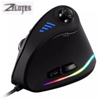 สำหรับ ZELOTES เมาส์สำหรับเล่นเกมแนวตั้ง USB แบบมีสาย RGB Optical Mouse 11ปุ่ม10000 DPI Ergonomic Gamer Mice