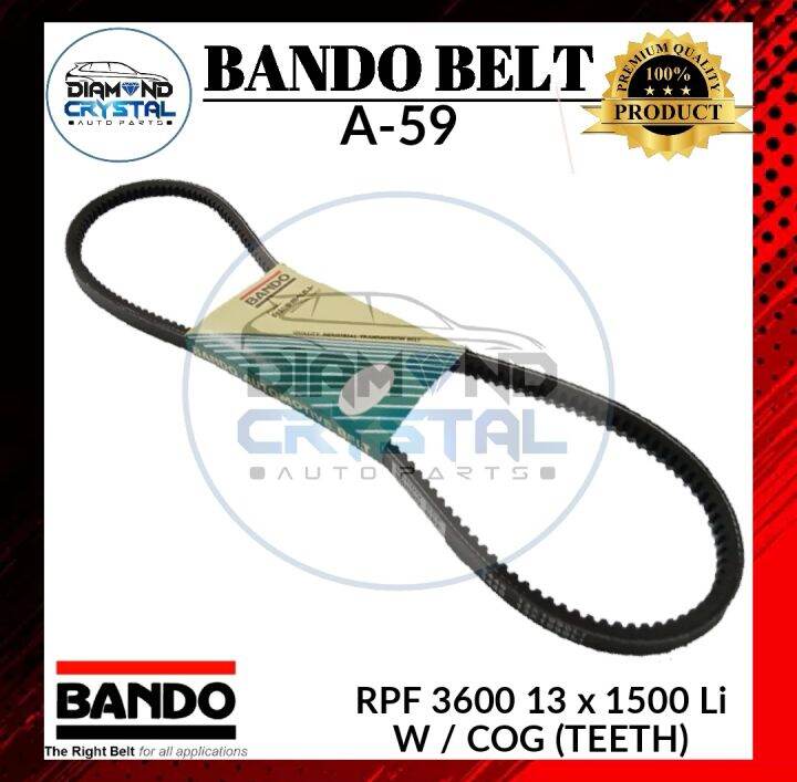 BANDO FAN BELT A59 RPF 3600 13 X 1500 Li W/COG (TEETH) "BANDO ORIGINAL